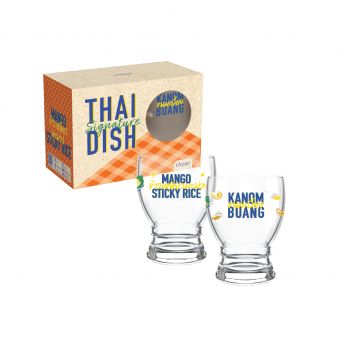 SOFT POWER FOOD Glass Set - Mango Sticky Rice & Kanom Buang 300 ml (Set of 2)